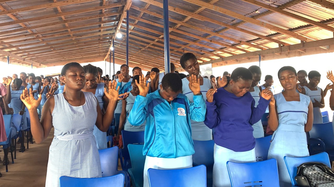 Students during morning assembly