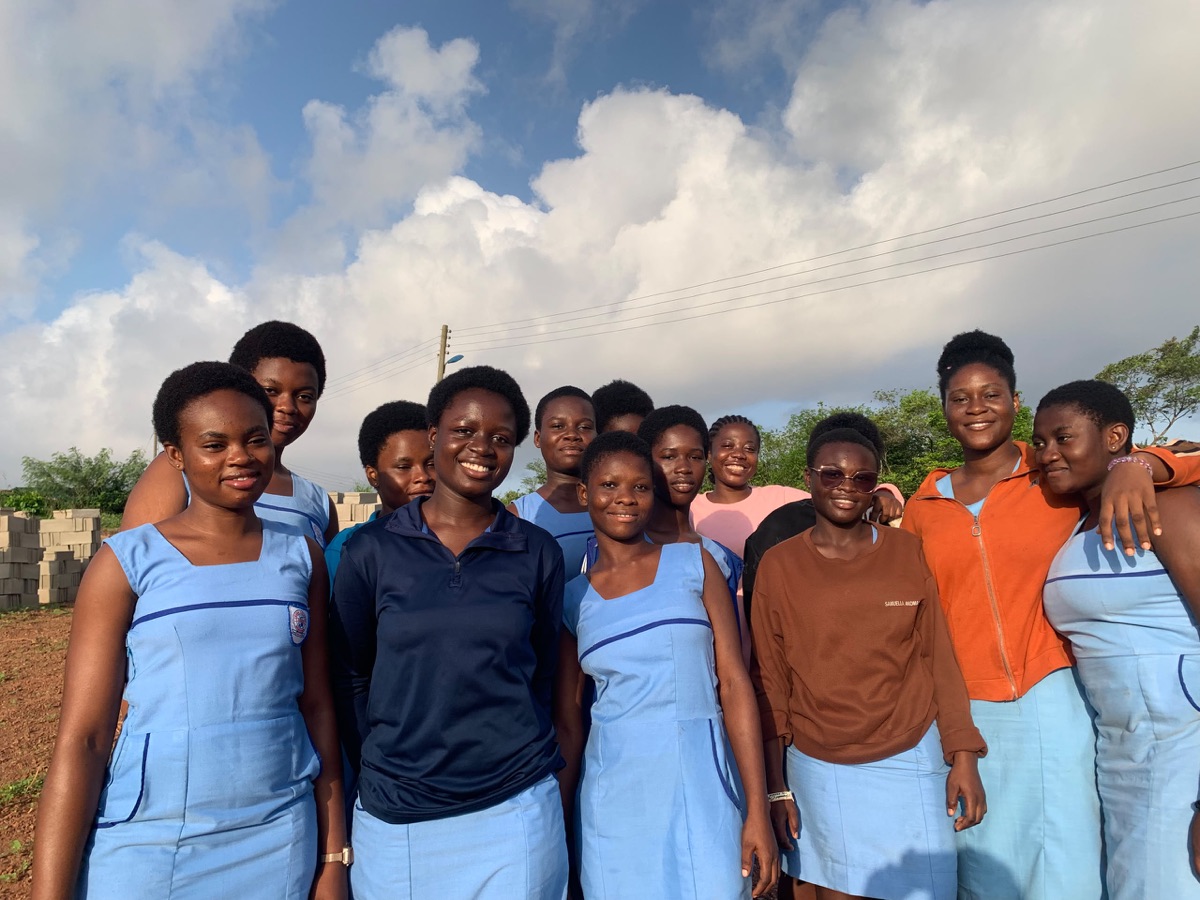 Students on campus grounds